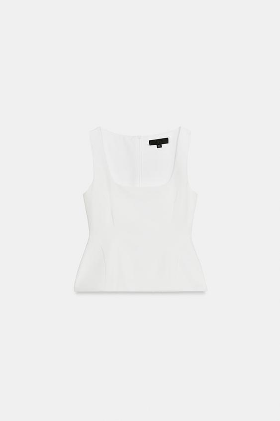 TOP PEPLUM - Blanco de Zara - Imagen 0