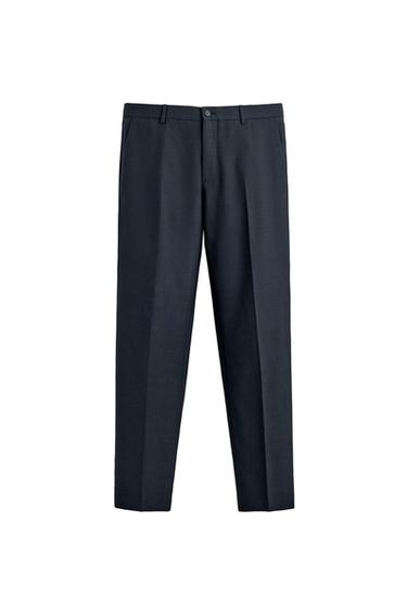 CHECK SUIT TROUSERS - Blue by Zara
