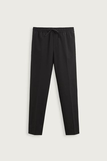 PANTALÓN CINTURA JOGGER REGULAR FIT - Negro de Zara