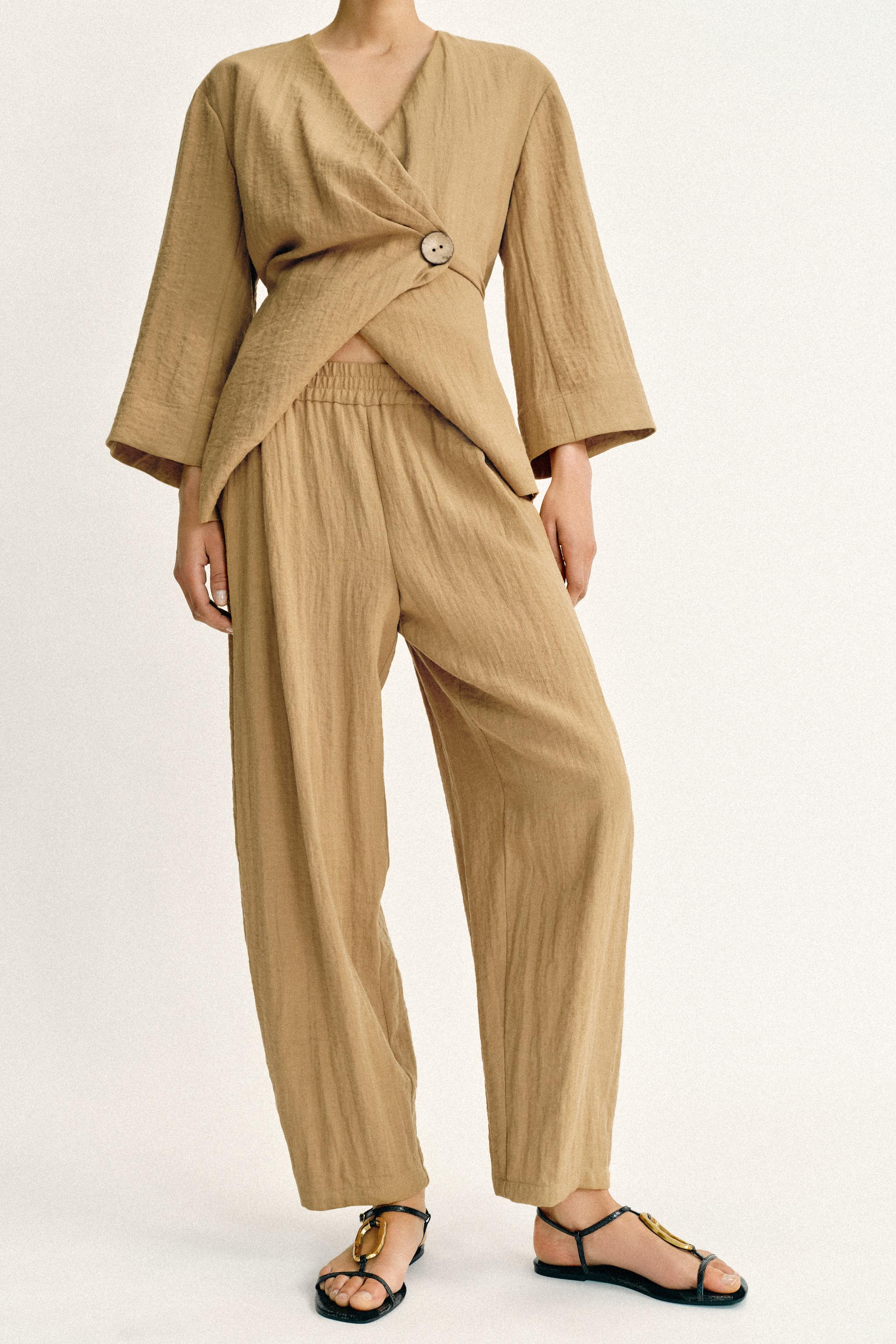 FLOWY ELASTIC WAIST PANTS SET