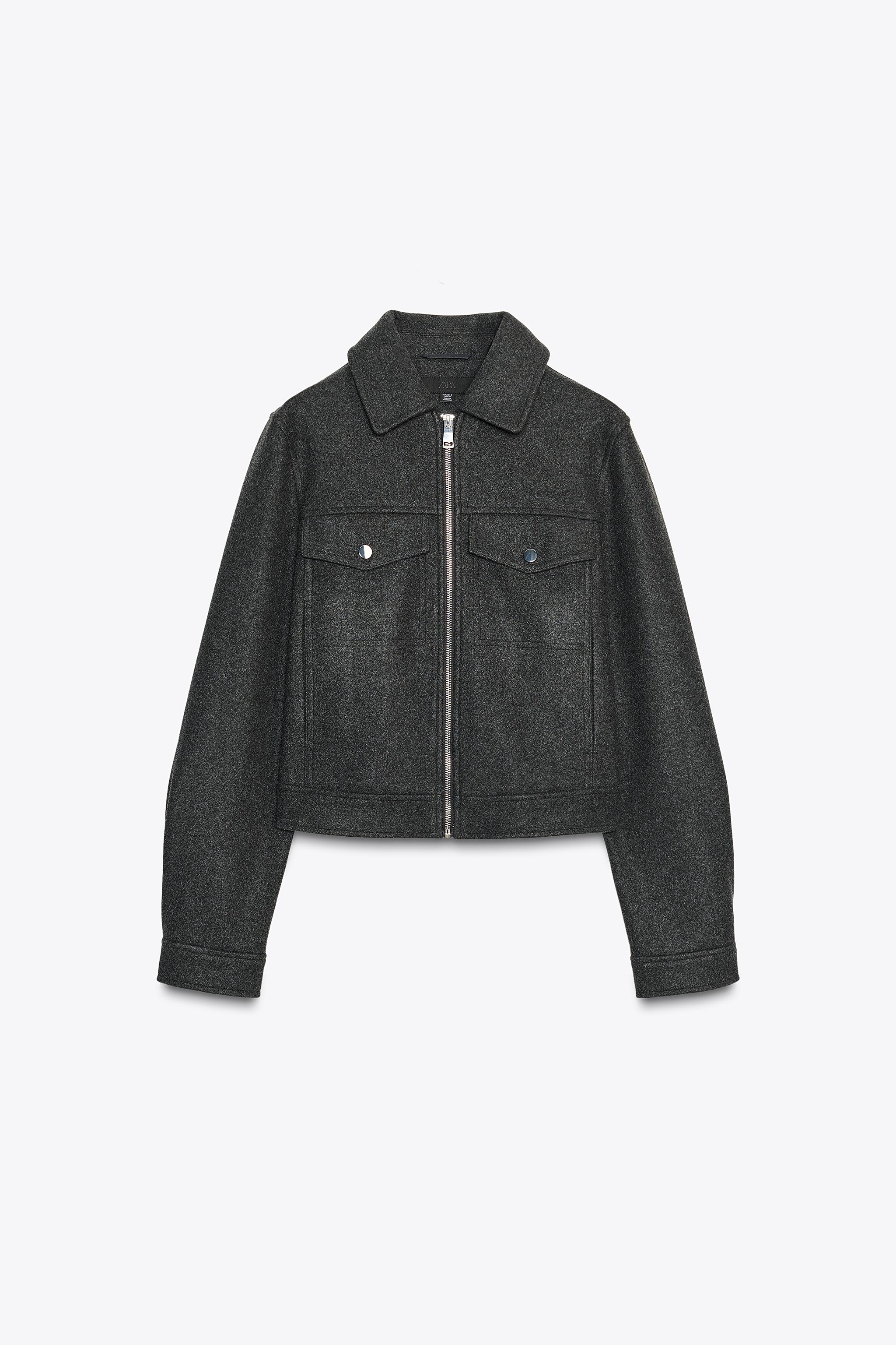 ZARA新品 上下セット ダークグレー シングルブレスト 毛70% シルク30% Zara | Jackets & Coats | Nwt Zara Double Faced Jacket | Poshmark