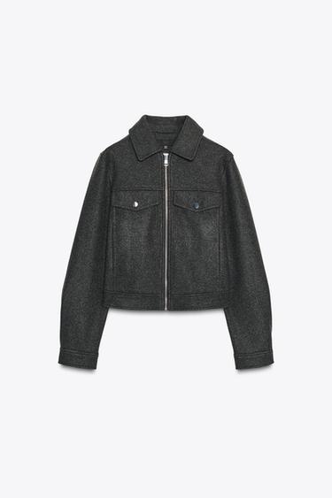 SOFT ZIP-UP JACKET - Grey by Zara