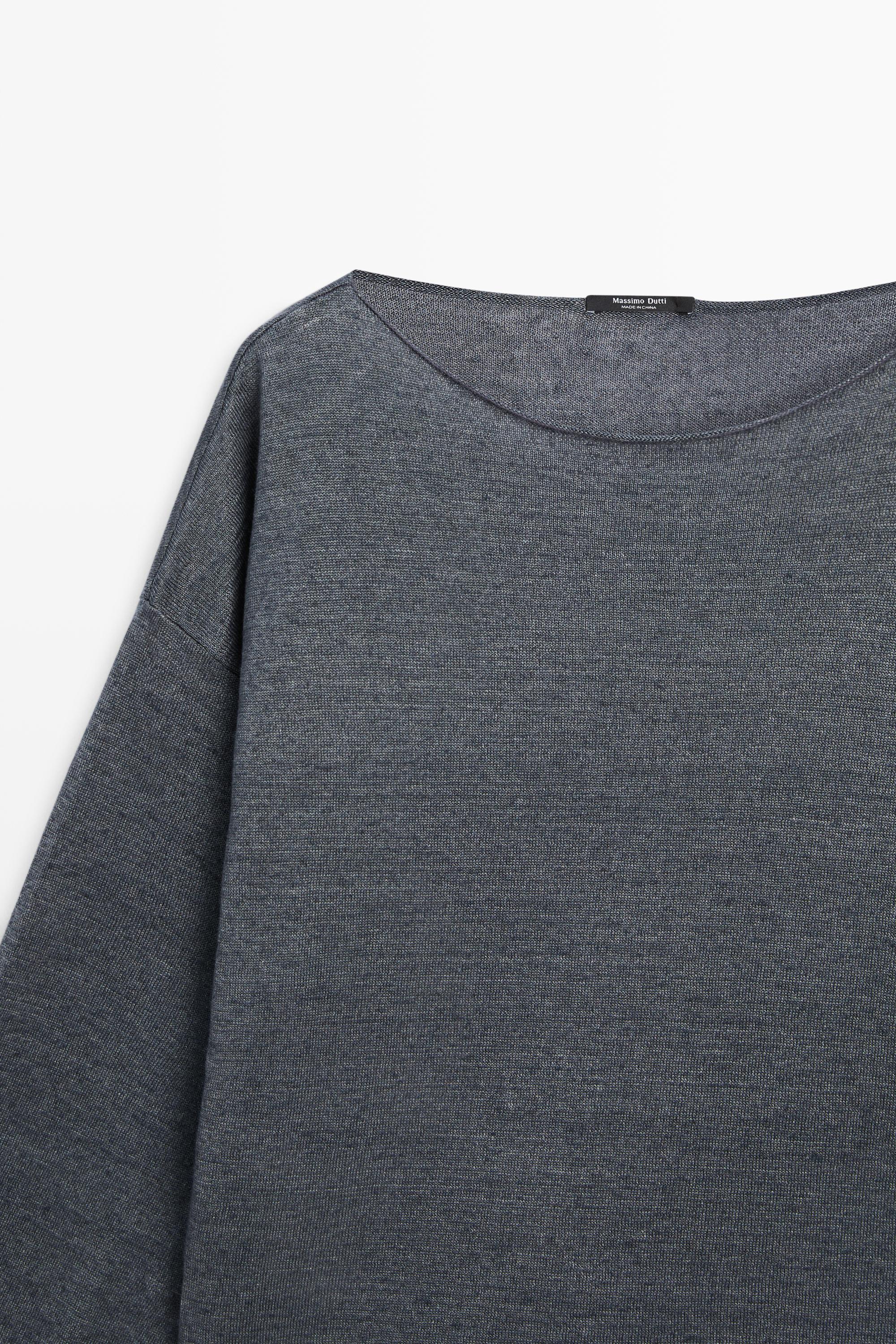 100% linen knit boat neck sweater