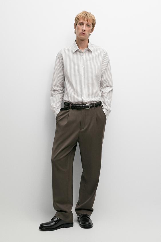 Camisa Regular fit 100% algodón - Marrón de Zara - Imagen 0