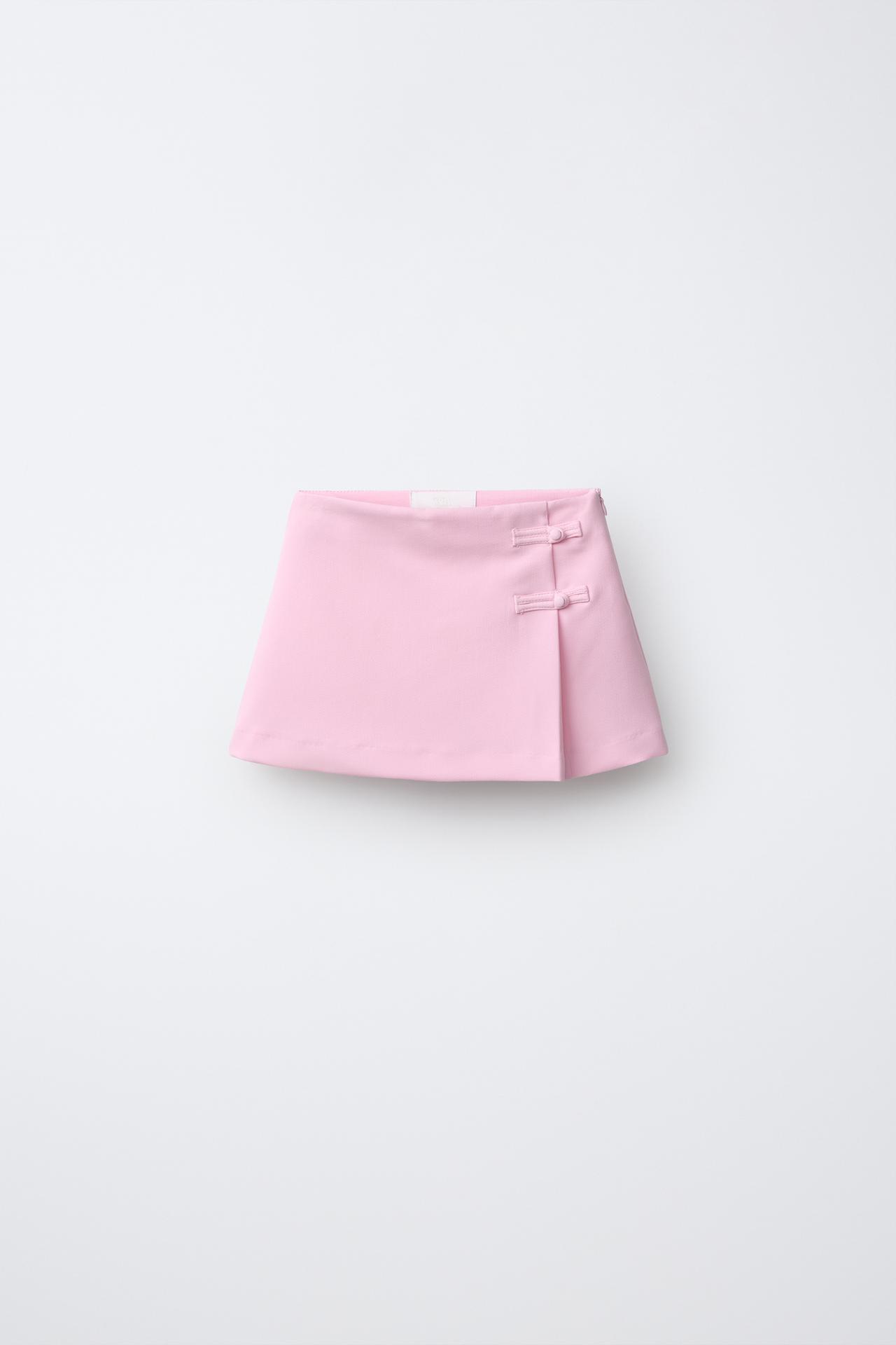FROG FASTENING SKIRT — Pastel pink