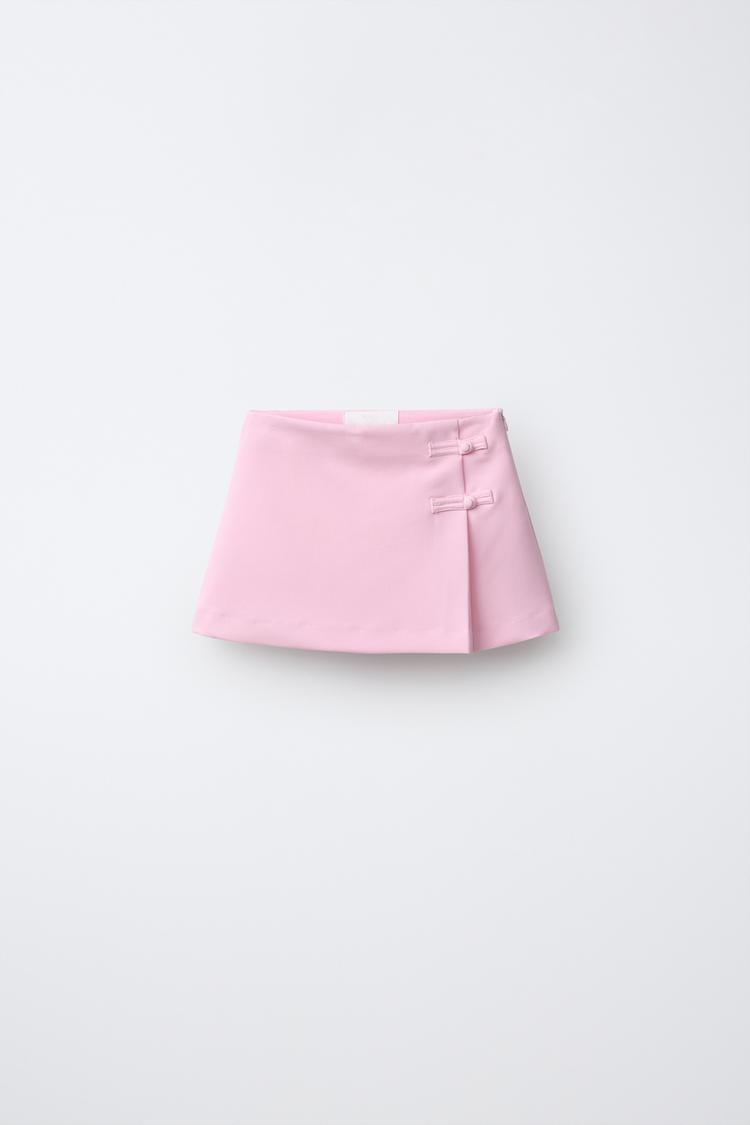 FROG FASTENING SKIRT — Pastel pink