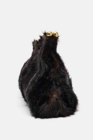 SAC ENVELOPPE EFFET FOURRURE - Marron de Zara - Image 3
