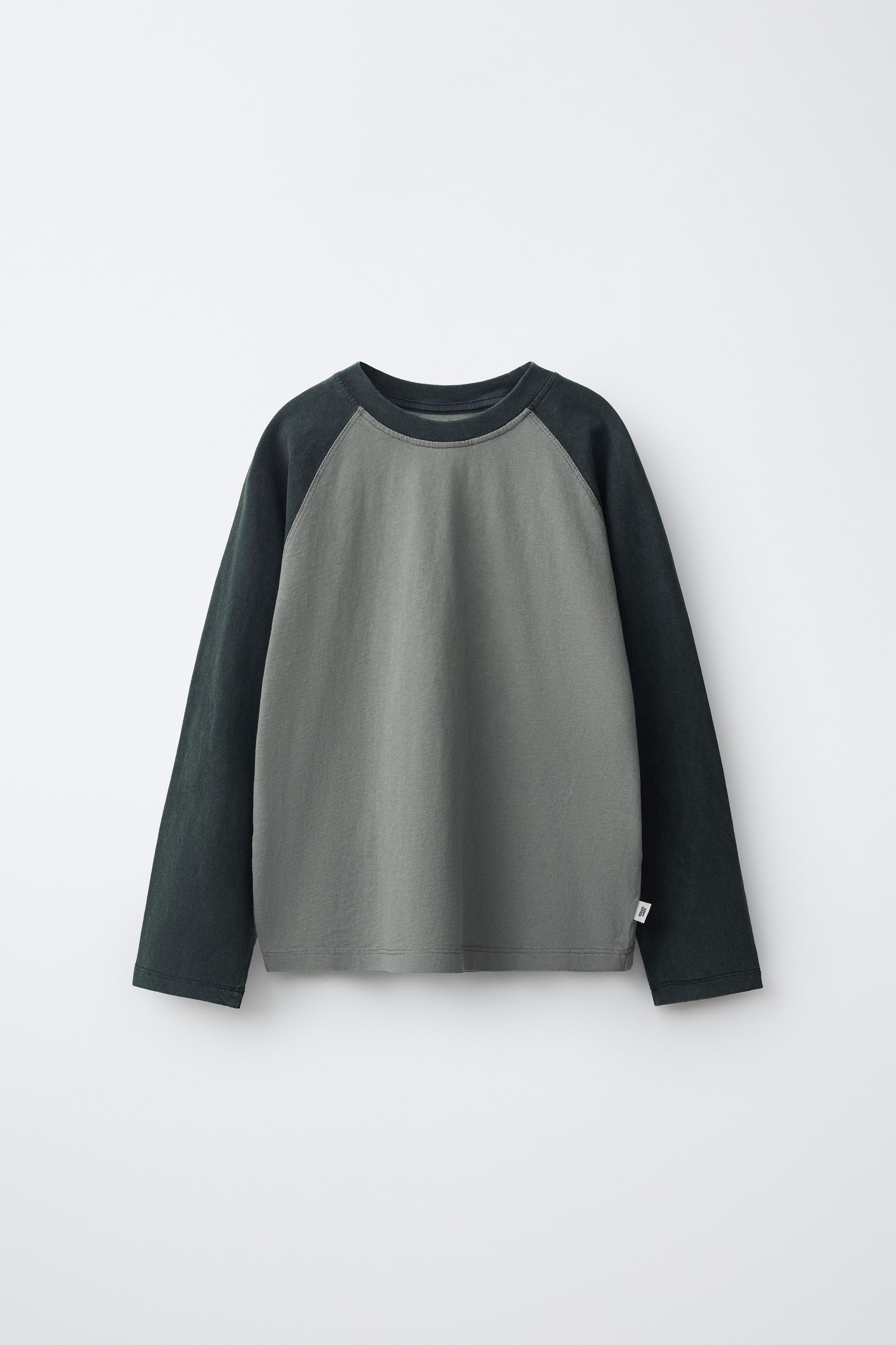 トップス C.E MESH RAGLAN LONG SLEEVE T-SHIRT CONTRAST RAGLAN LONG SLEEVE T-SHIRT - Pastel blue | ZARA United States
