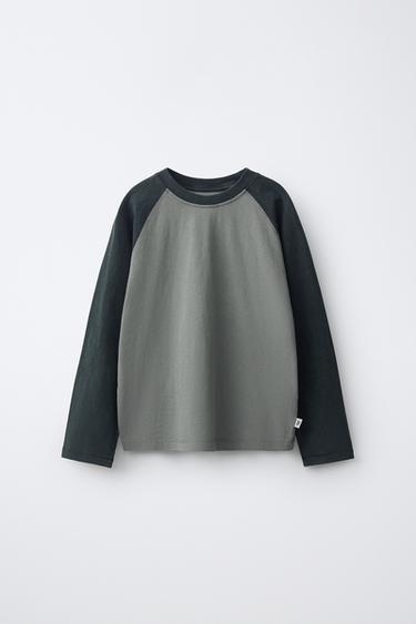 RAGLAN LONG SLEEVE T-SHIRT - Dark grey by Zara