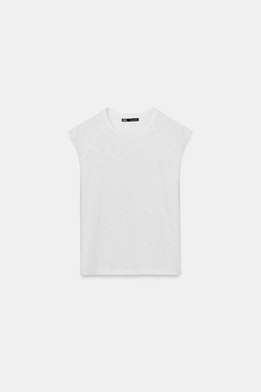 Zara SHORT SLEEVE T-SHIRT - Oyster-white