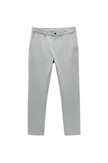 SLIM FIT HEATHERED TROUSERS