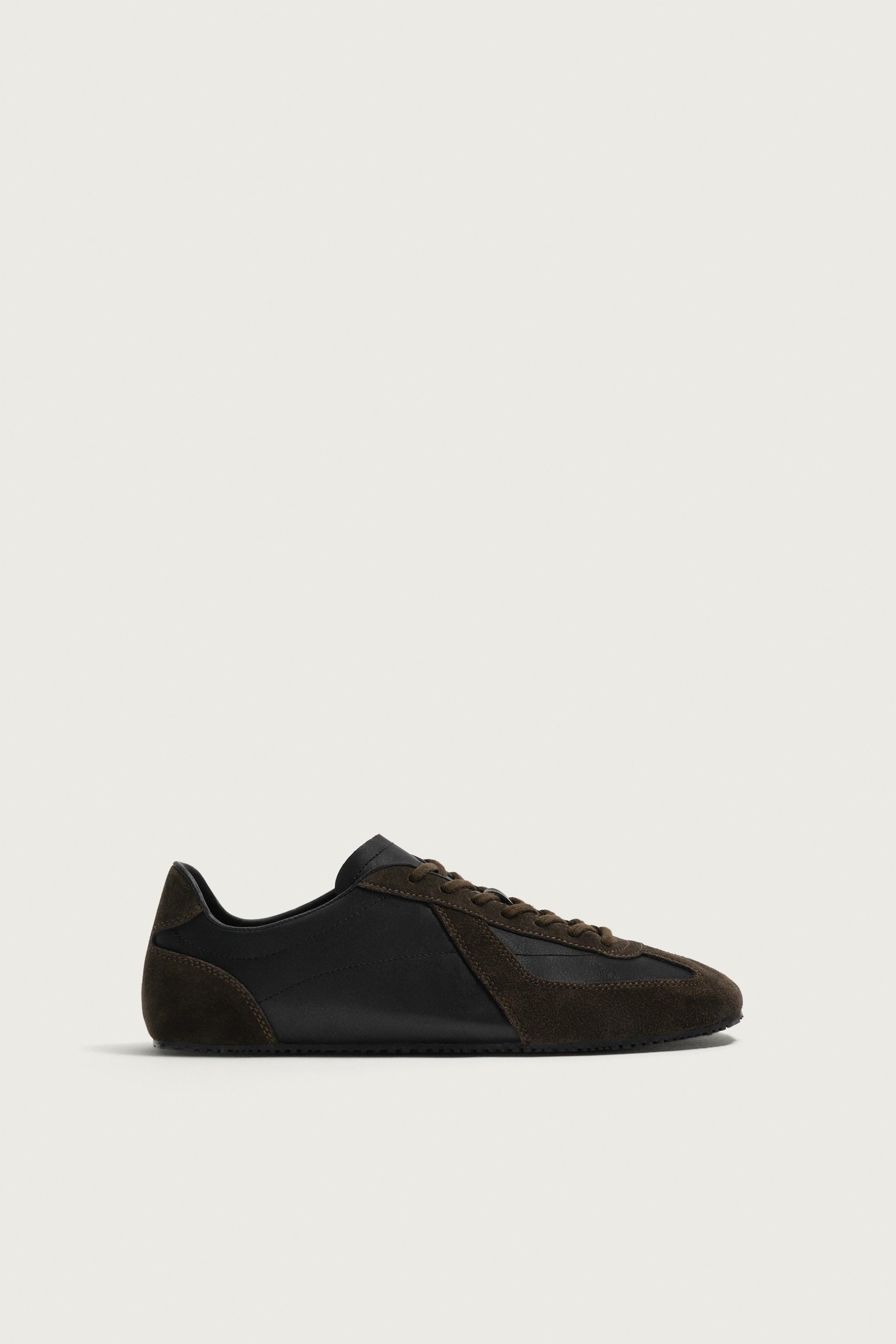 AARON LEVINE X ZARA LEATHER SNEAKERS — Black