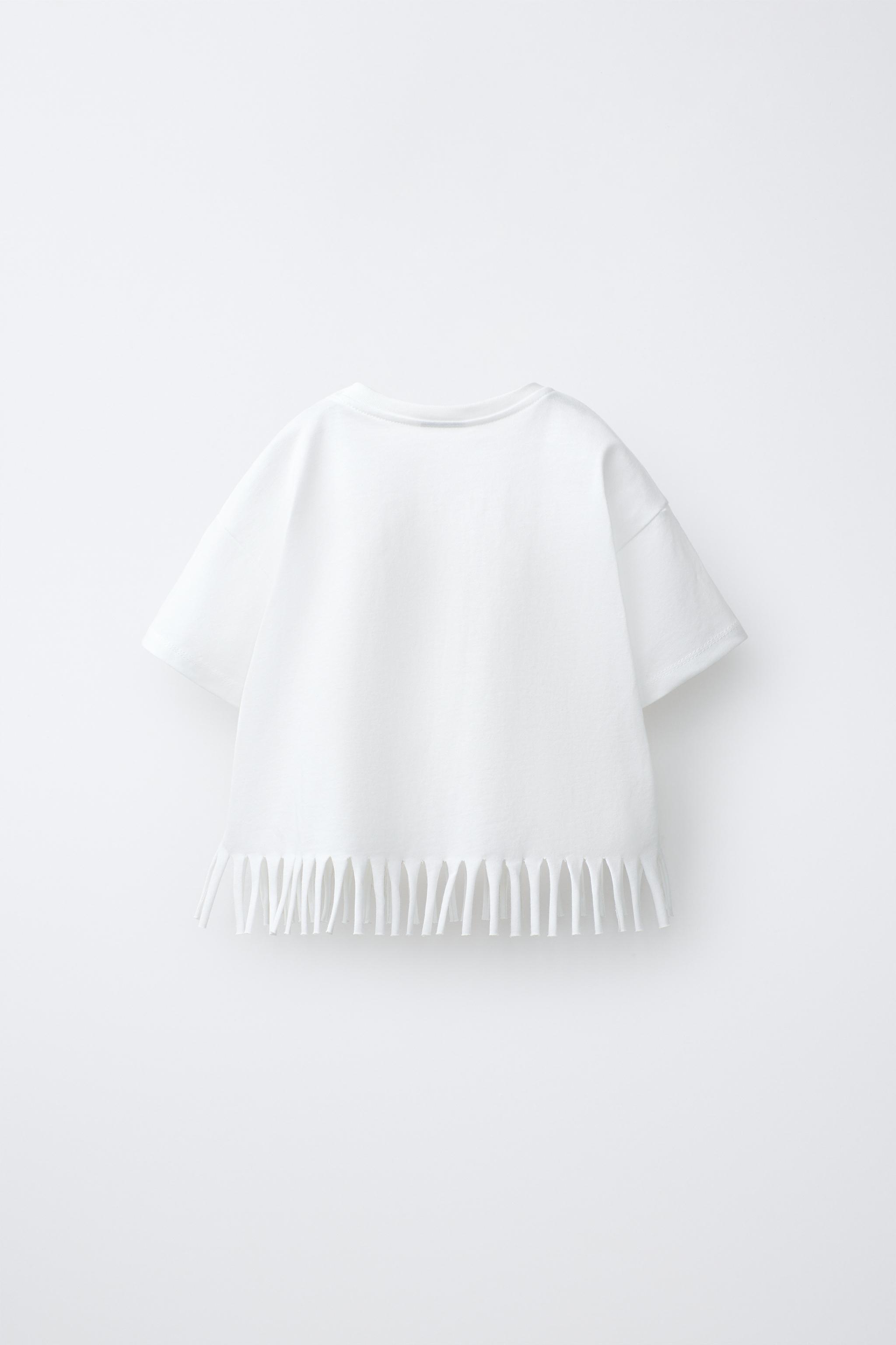 SMILEYWORLD ® FRINGED T-SHIRT - Oyster-white | ZARA United Kingdom