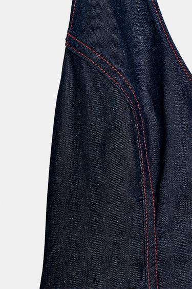 TOP Z1975 HALTER DENIM BALLON - Bleu de Zara - Image 6