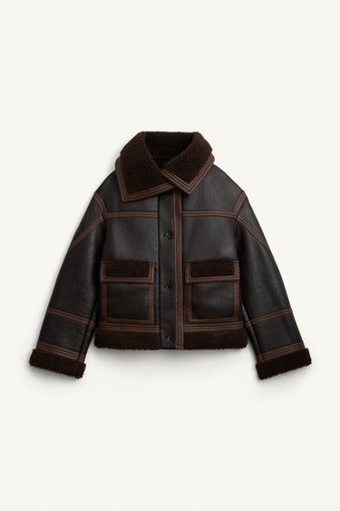 Zara LIMITED EDITION REVERSIBLE JACKET - Chocolate