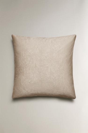 PAISLEY SATEEN PILLOWCASE - Light grey by Zara - Image 1