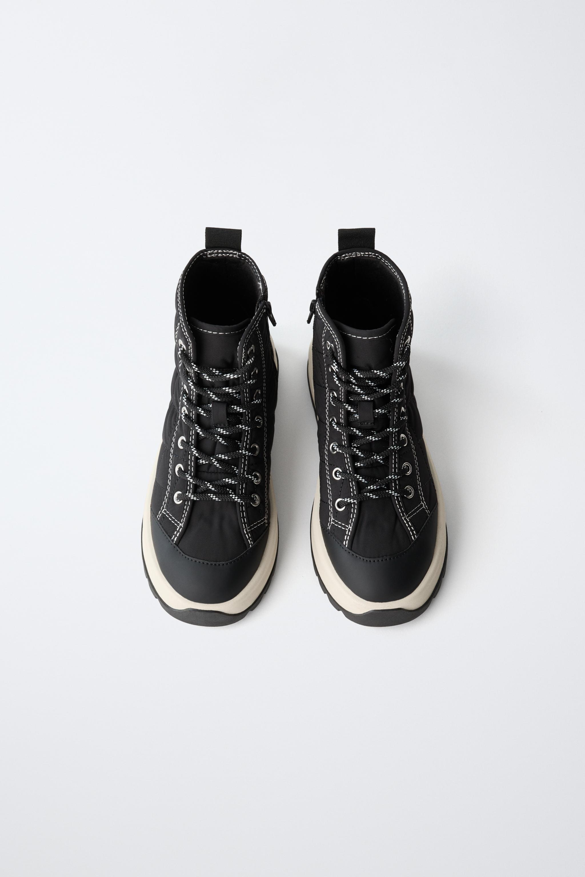 Детские кроссовки Zara QUILTED HIGH-TOP SNEAKERS — фото 5