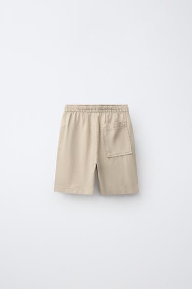 FLOWY LINEN SHORTS — Sand 2