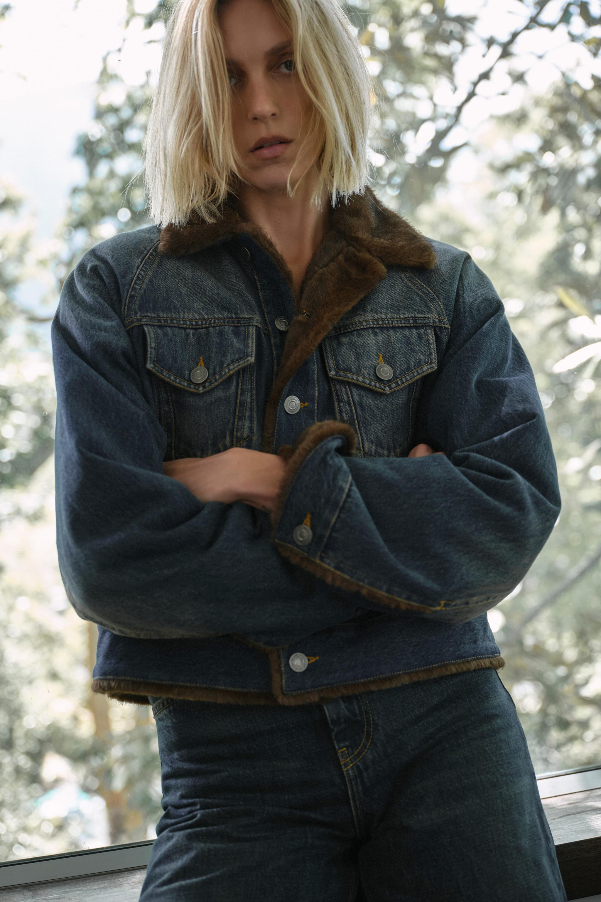 BLOUSON EN JEAN EFFET FOURRURE ZW COLLECTION