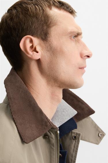 CONTRAST COLLAR JACKET - Light tan by Zara - Image 8