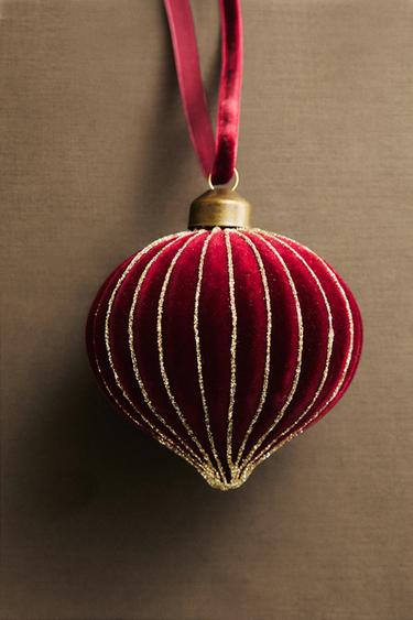 VELVET DIAMOND CHRISTMAS TREE DECORATION - Burgundy by Zara - Image 4