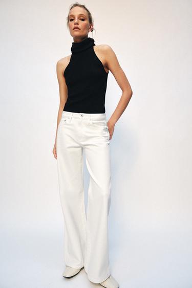ZW COLLECTION HIGH-WAIST WIDE-LEG JEANS - White by Zara