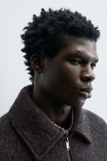 CROPPED TEXTURED OVERSHIRT - Brown-Blue by Zara - Image 4