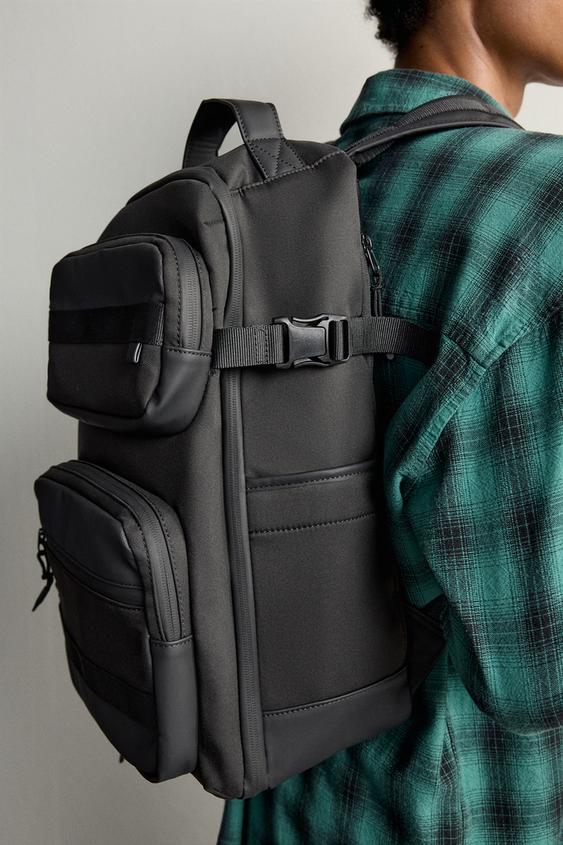 MULTI-POCKET TECHNICAL BACKPACK - Black by Zara - Image 0