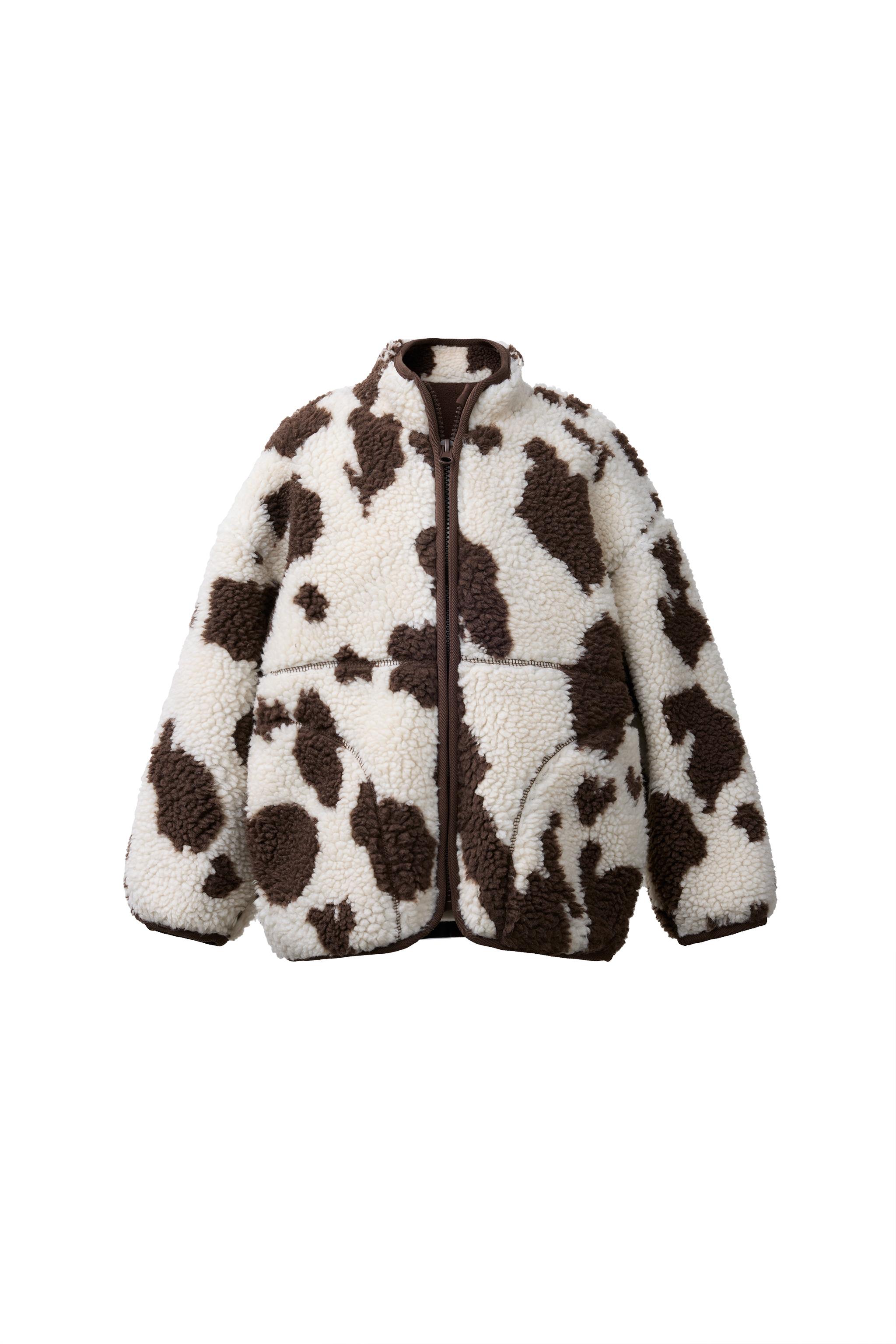COW PRINT FLEECE JACKET - Brown | ZARA United States
