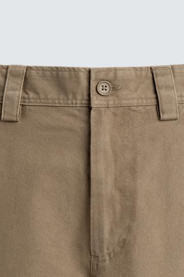EMBROIDERED STRAIGHT-LEG TROUSERS - Tan marl by Zara - Image 8