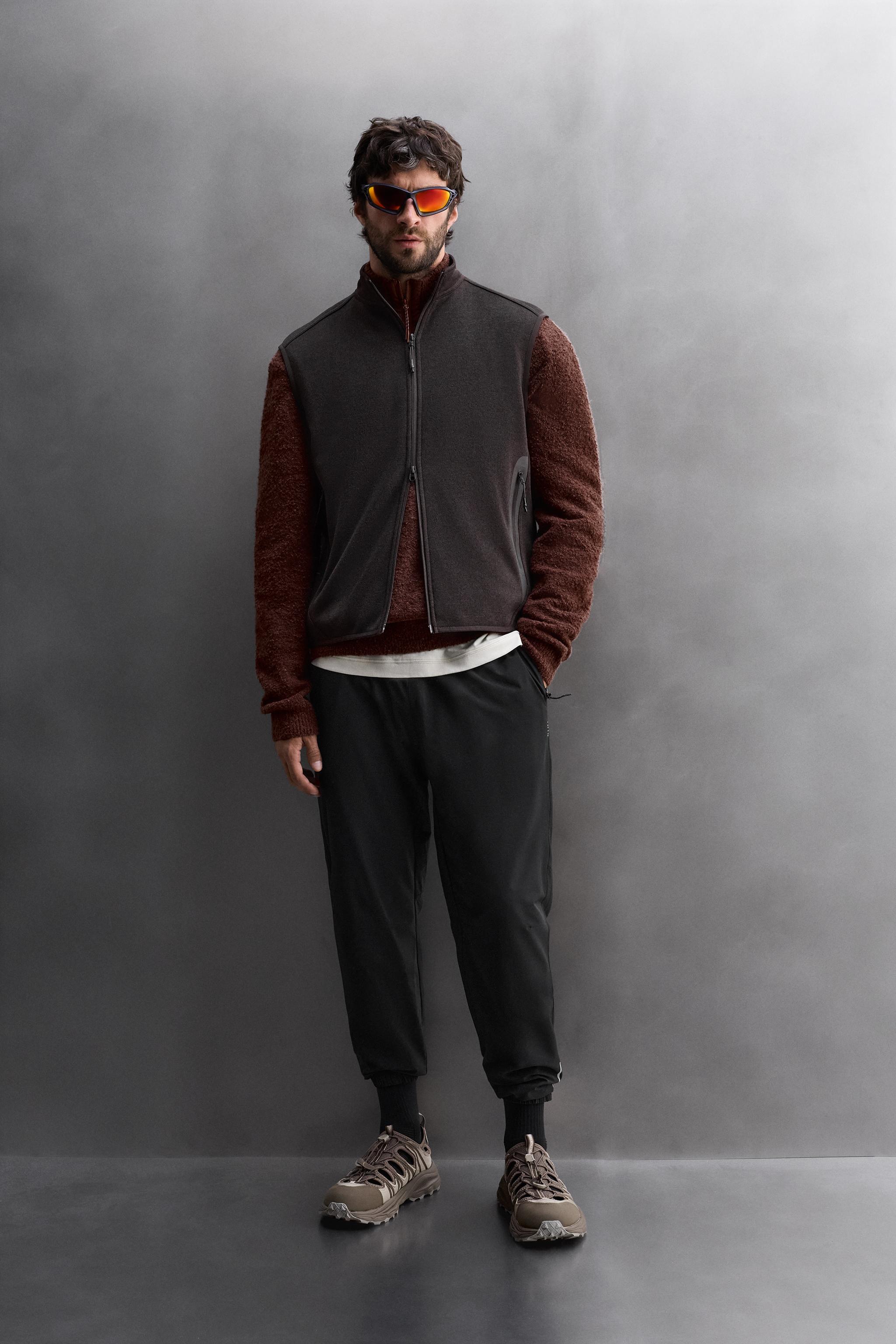 COMBINATION FLEECE KNIT VEST