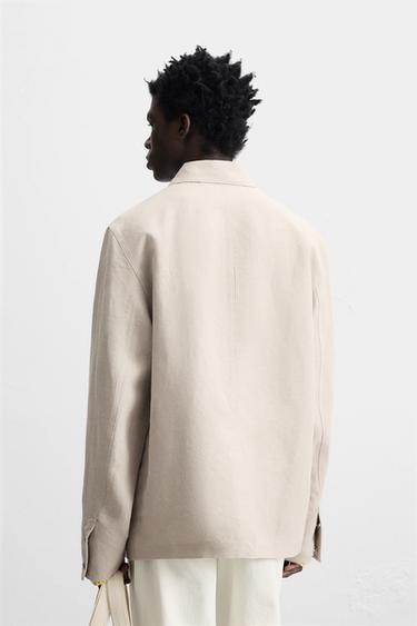 100% LINEN JACKET WITH POCKETS - Sand by Zara - Image 2