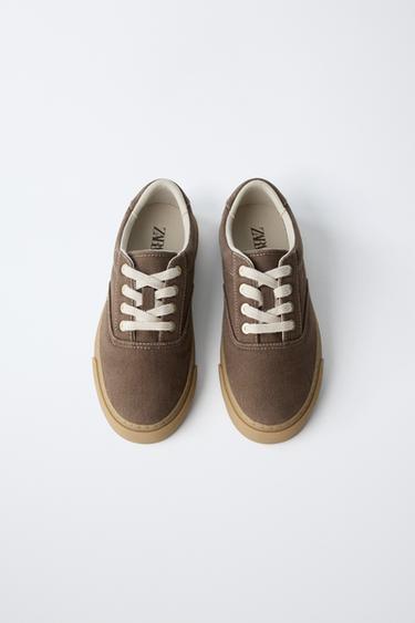 LACE-UP SNEAKERS - Brown by Zara - Image 4