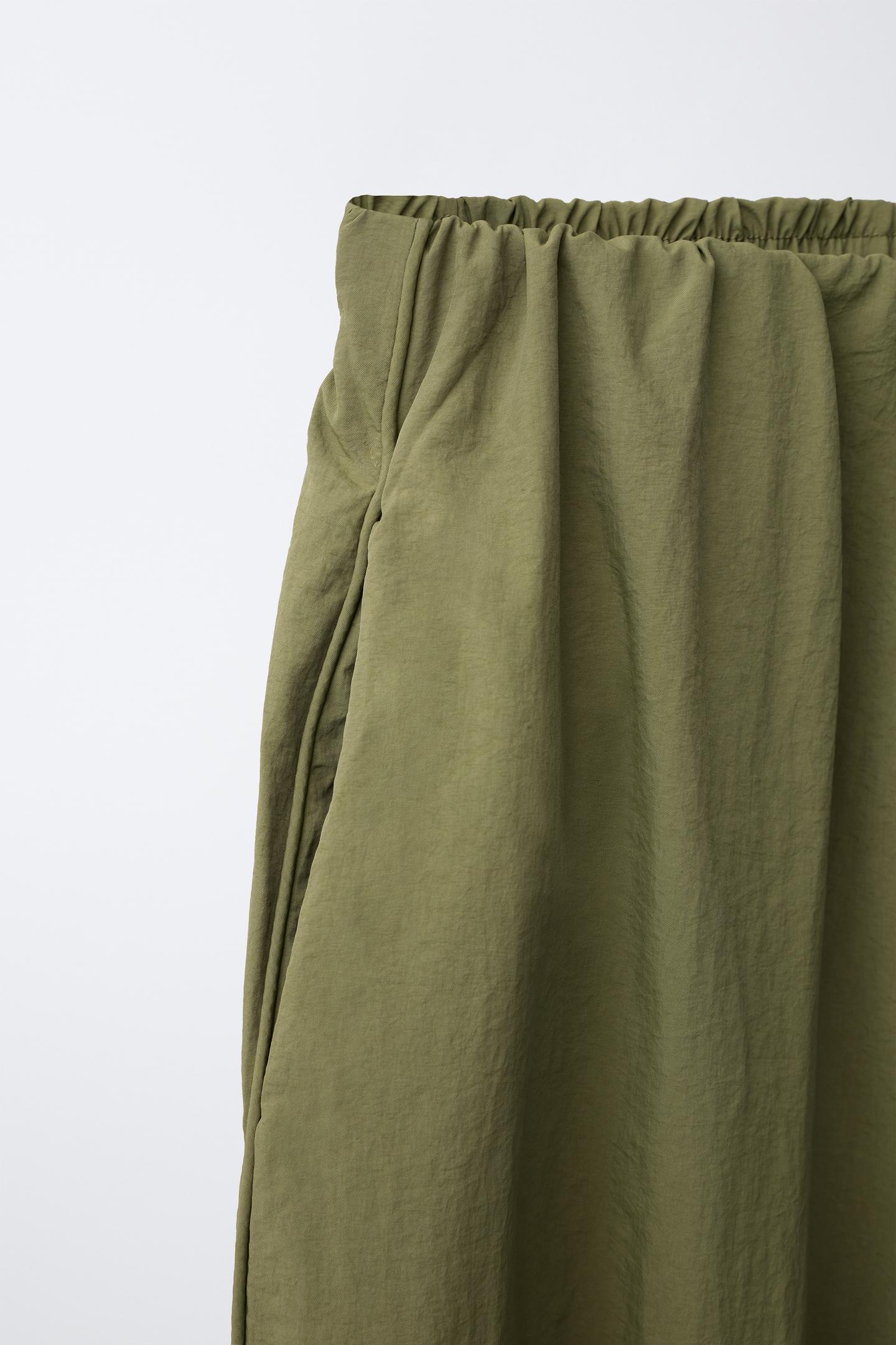 Детские брюки Zara Technical Balloon, цвет: Оливковый зелёный — фото 3