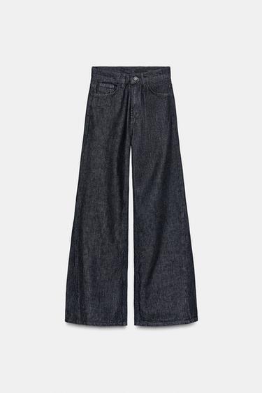 JEANS ZW COLLECTION WIDE LEG TIRO ALTO - Azul de Zara