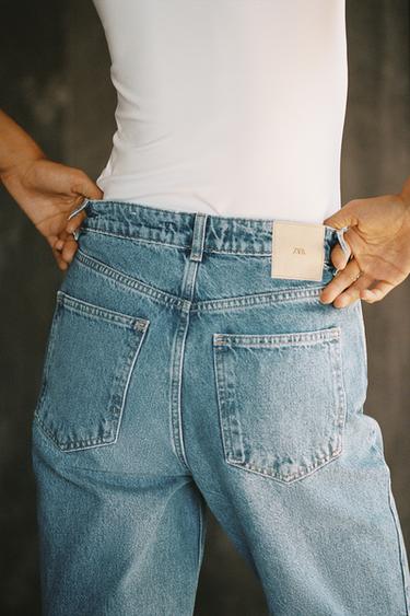 Z1975 HIGH-RISE STRAIGHT JEANS - Light blue by Zara