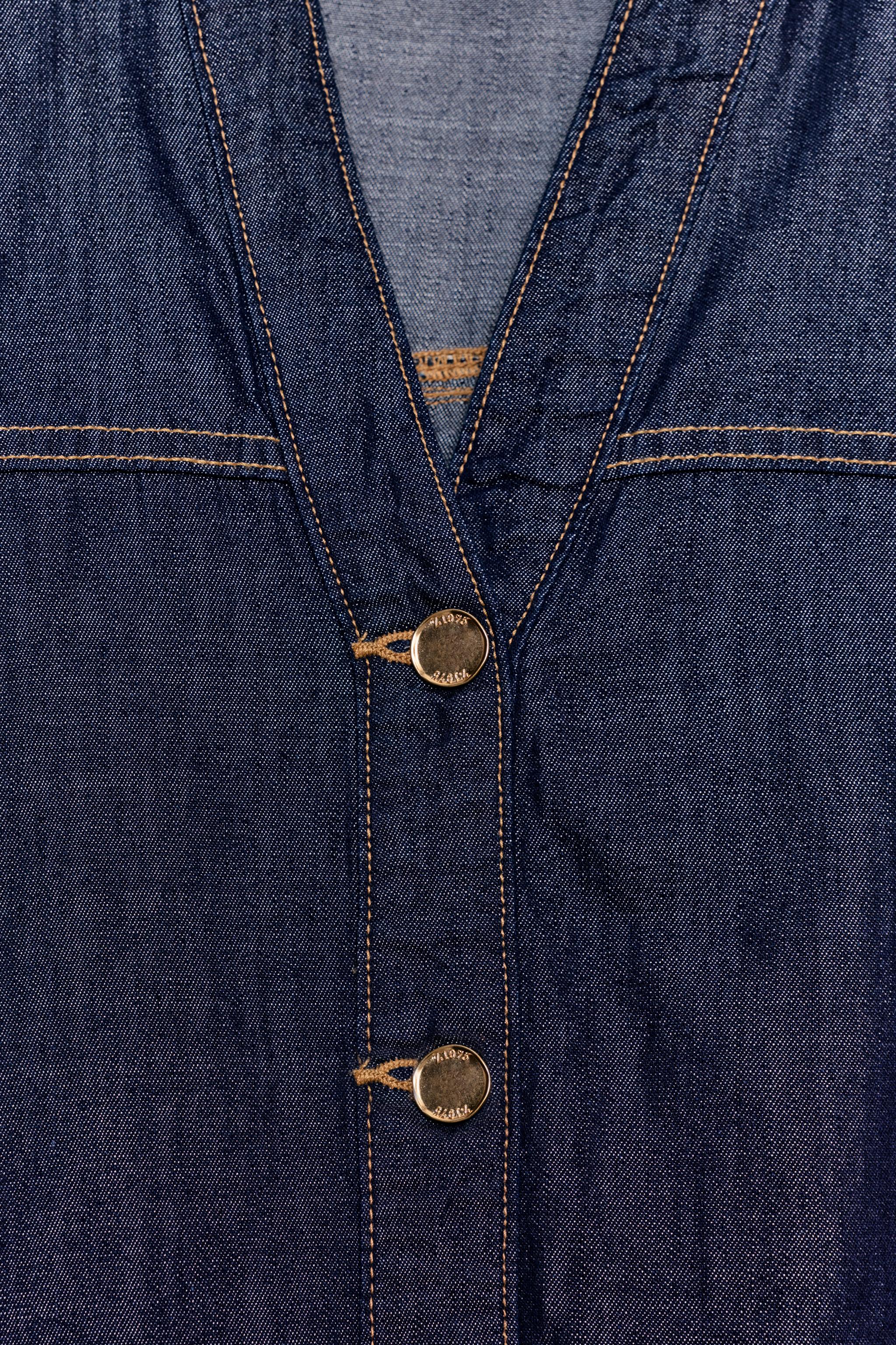 Женские рубашки Zara Z1975 WIDE SLEEVE DENIM SHIRT — фото 10