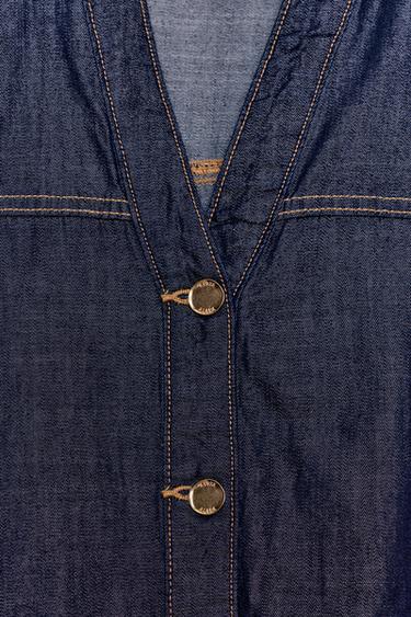 CHEMISE Z1975 EN DENIM À MANCHES LARGES - Bleu de Zara - Image 9