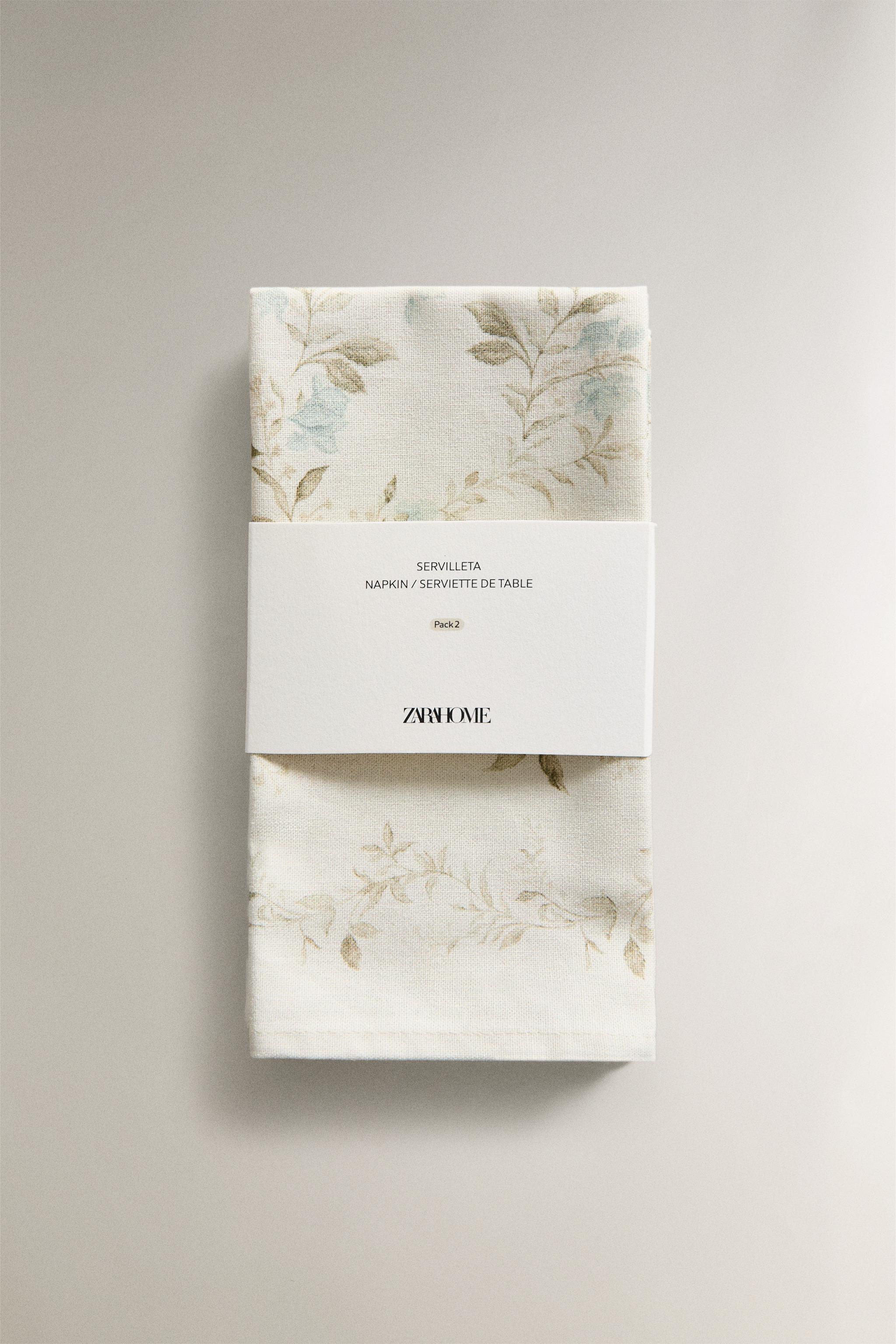 SERVIETTES DE TABLE IMPRIMÉ VÉGÉTAL (LOT DE 2)