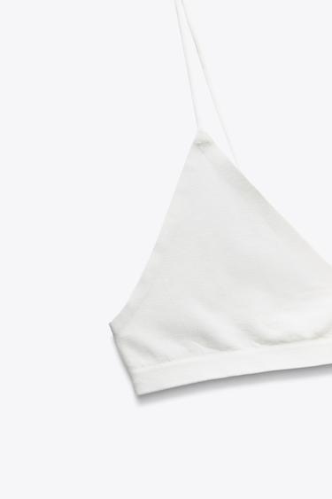 BRASSEIRE SEAMLESS À BRETELLES - Blanc de Zara - Image 6