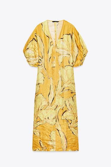 ZW COLLECTION PRINTED DRESS - Yellow by Zara - Image 10
