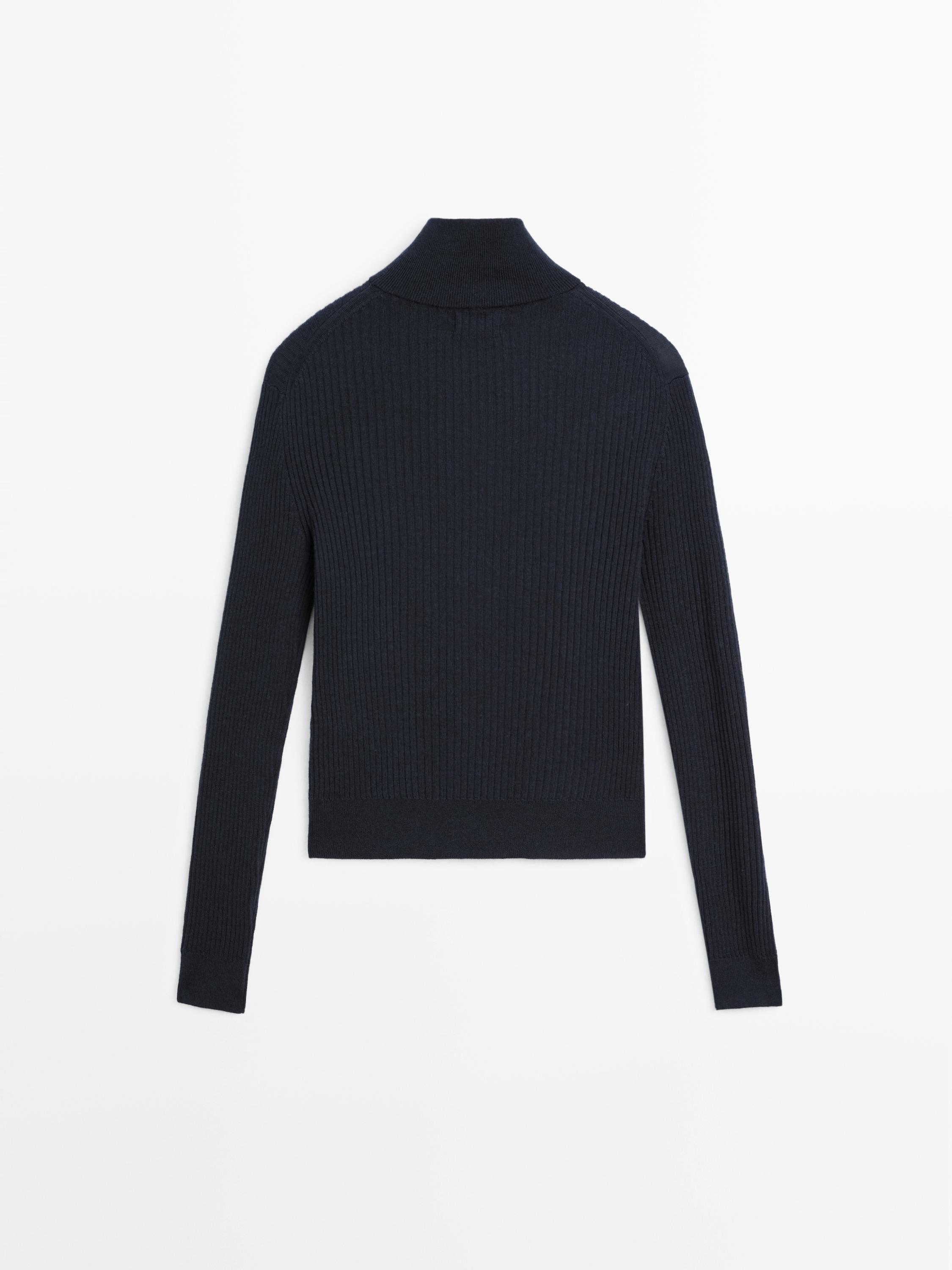 100% wool zip-up cardigan