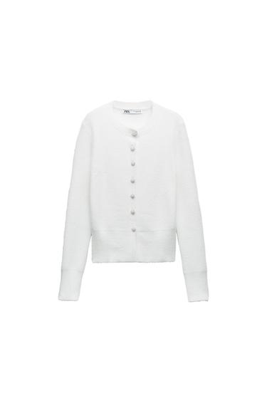 PEARL BUTTON KNIT CARDIGAN