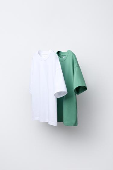 PACHET DOUĂ TRICOURI SIMPLE - Verde de la Zara