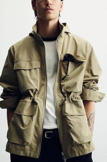 Zara TECHNICAL PARKA WITH POCKETS - taupe brown - Image 0