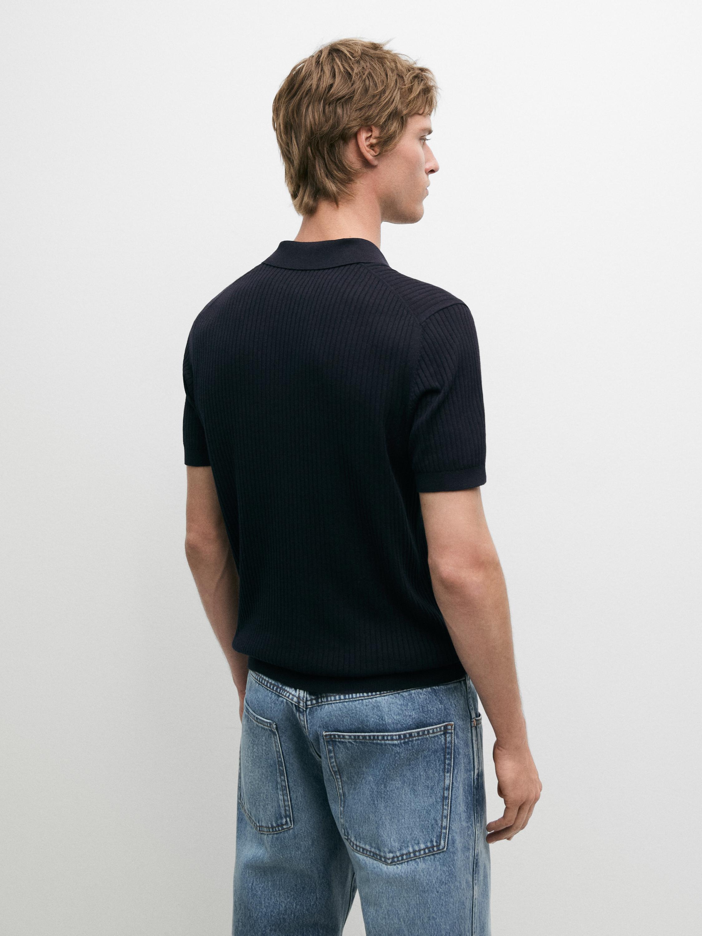 Pull polo en maille à col zippé