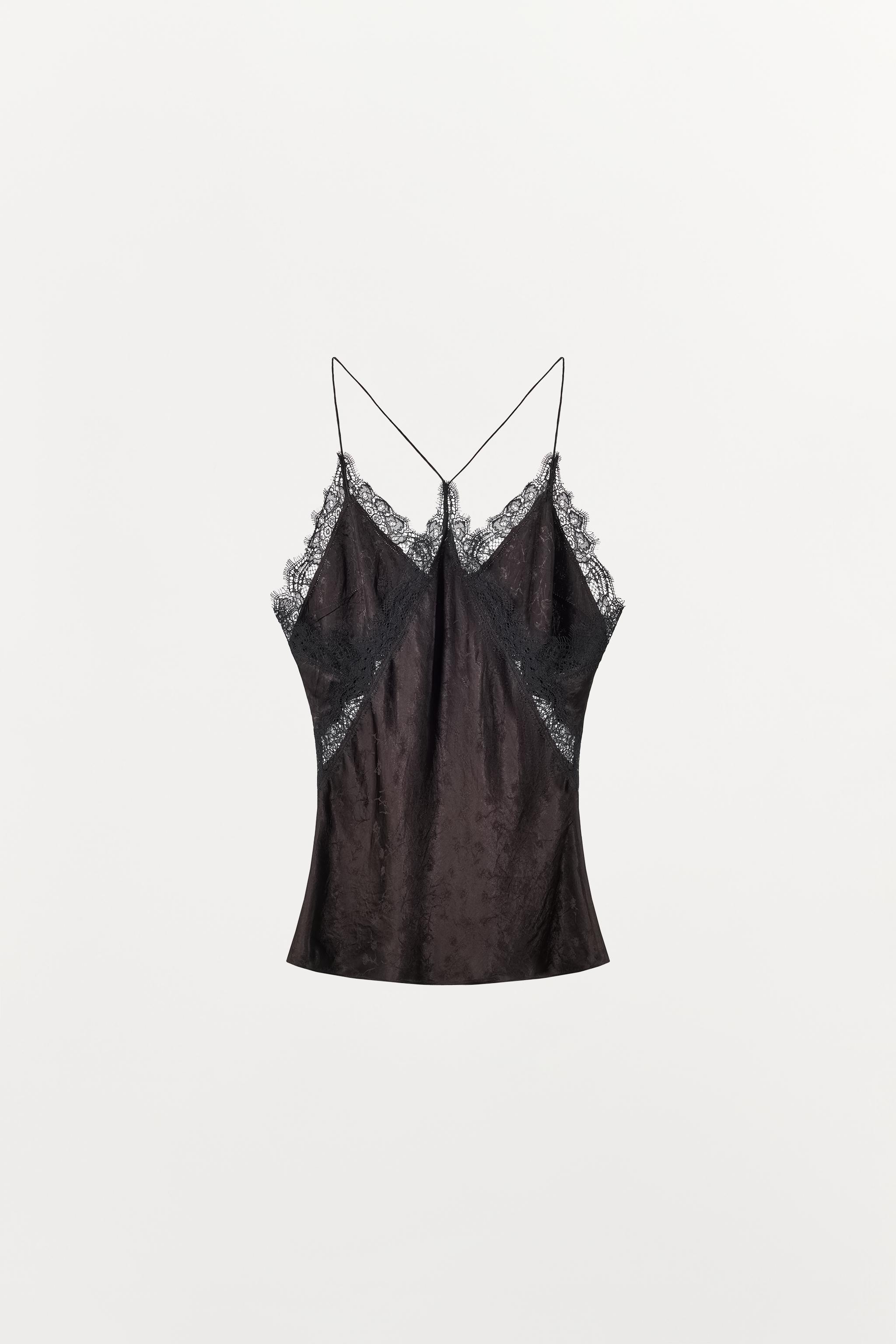 SATIN LACE JACQUARD TOP