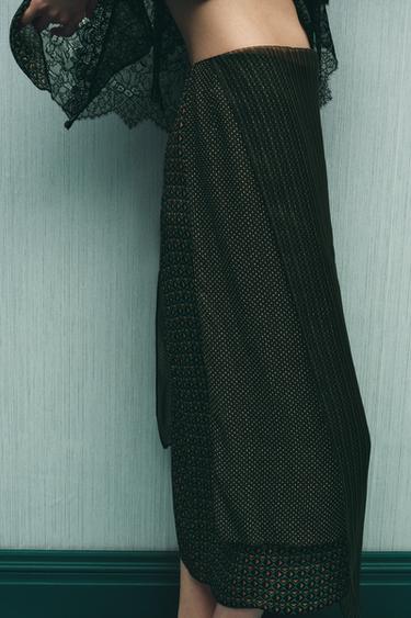 100% VISCOSE PRINTED PAREO SKIRT - Green by Zara - Image 5