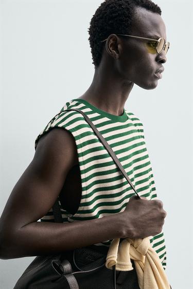 DÉBARDEUR JACQUARD RAYURES - Vert / Écru de Zara - Image 4
