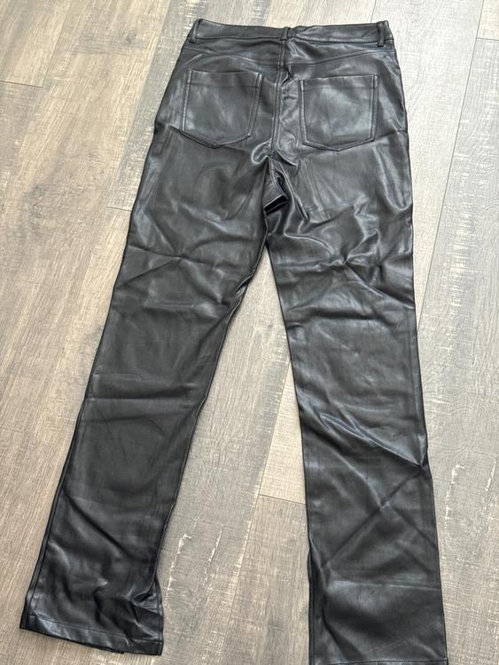 FAUX LEATHER FLARED SLIM PANTS - Image 2